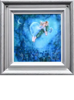 Peter Pan And Wendy - Silver-Blue Framed