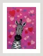 Pink Zebra II - White Framed