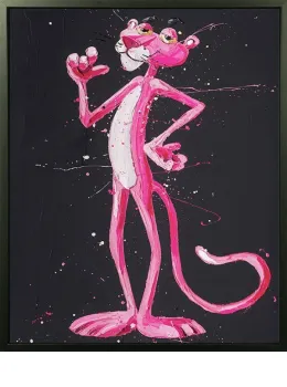 Positively Pink, Pink Panther - Canvas - Artist Proof Black Framed - Framed Box Canvas