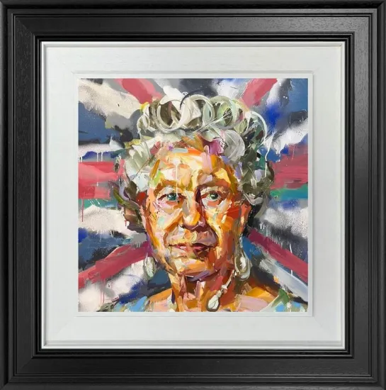 Queen Elizabeth II - Jubilee - Miniature - Black Framed