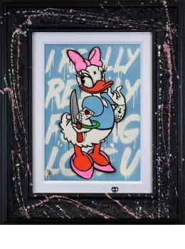 Really Really Fu**** Love You Daisy - Original Stencil - Black Framed