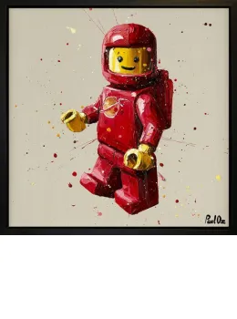 Red Lego - Canvas - Black Framed - Framed Box Canvas