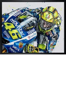 Rossi Bike - Canvas - Black Framed - Framed Box Canvas