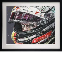 Seb, Focused (Sebastian Vettel) - Artist Proof Black Framed