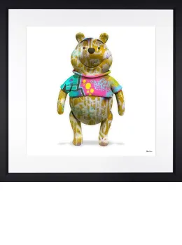 Silly Old Bear... - White Background - Regular Size - Black Framed