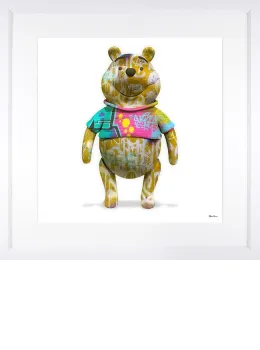 Silly Old Bear... - White Background - Regular Size - White Framed