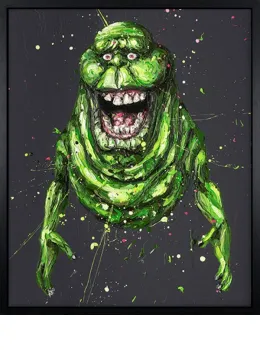 Slimer - Canvas - Black Framed - Framed Box Canvas
