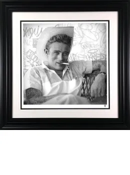 Smoking Gun - James Dean (Black & White) - Artist Proof Black Framed