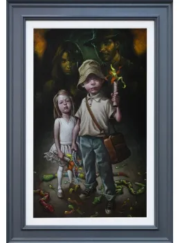 Snakes, Why'd It Have To Be Snakes - Canvas - Grey Framed