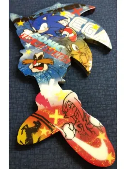 Sonic (Mini) - Original Commission - Wall Sculpture - With Wall Fittings