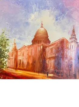 St Paul's View - Original - White Framed