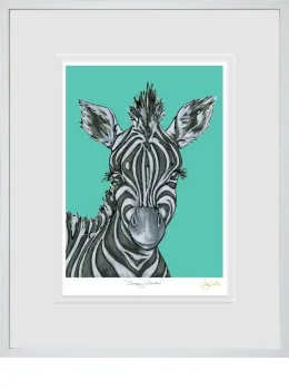 Stripey Wonder - White Framed