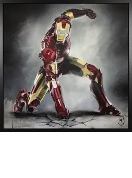 Superhero Landing - Original - Black Framed - Framed Box Canvas