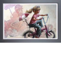 The Glamour Girl Of The Gas Pedal - Canvas - Framed