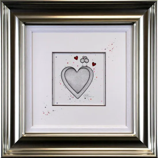 The Kiss - Original Sketch - Silver Framed