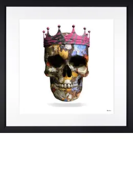The Queen Of Mortality - White Background - Small Size - Black Framed