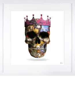 The Queen Of Mortality - White Background - Small Size - White Framed