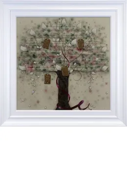 Tree Of Gratitude - Original - White Framed