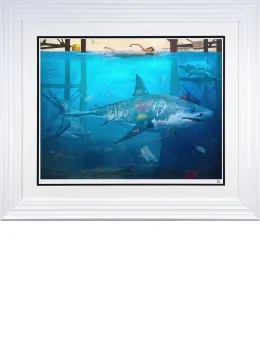 Under The Pier - White Framed