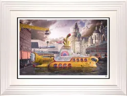 We All Live In A Yellow Submarine - White Framed