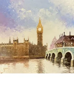 Westminster View - Original - White Framed