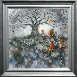 Winnie The Pooh, Hundred Acre Wood - Silver-Blue Framed