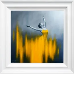 Yellow Dancer - White Framed