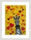 Yellow Zebra II - White Framed