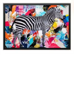 Zebra Lounge - White Framed