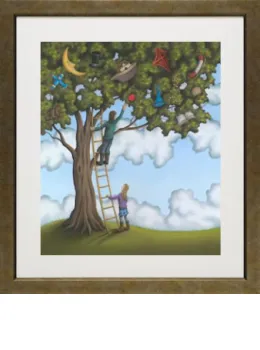 Reach Out For Love - Mottled Gold Framed