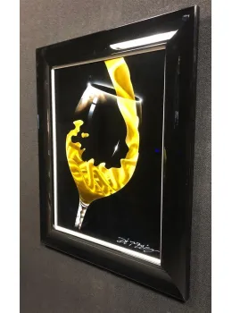 White Pour - Original - Black Framed