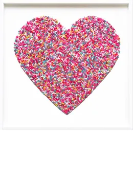 Addicted To Love (Purple, Pink & Blue) - On White - DELUXE White Framed