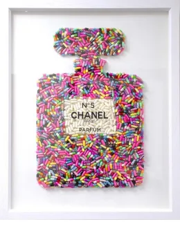 Extra Addiction No.5 - Multi - Original - White Framed