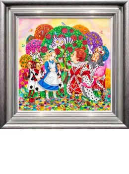 Alice In The Rose Garden - Silver-Blue Framed