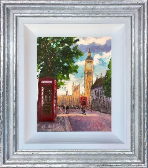 Along The Embankment - Original - Silver Framed