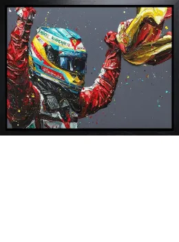 Alonso Spain 2013 - Canvas - Artist Proof Black Framed - Framed Box Canvas