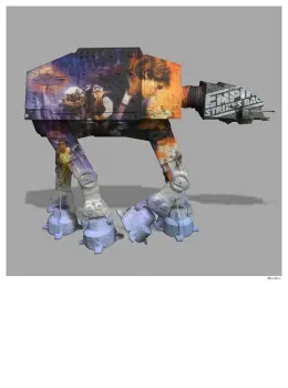 AT-AT - Grey Background - Small Size - Black Framed