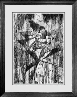 Avenue Of The Hearts (B&W) - Sketch - Limited Edition - Black Framed