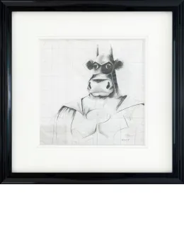 Batmoo - Original Sketch - Black Framed
