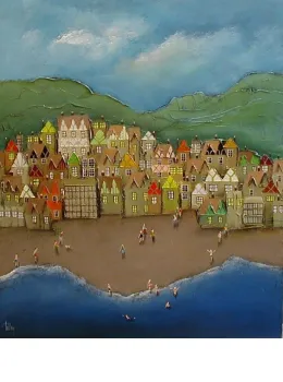 Beach Houses - On Canvas (Printers Proofs) - Unstretched Canvas