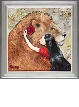 Beauty And The Beast - Silver-Blue Framed