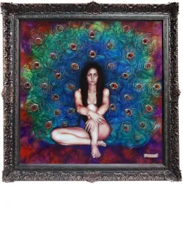 Bird Of Hera - Black-Gold Ornate Framed
