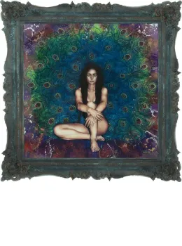Bird Of Hera - XL Edition - Dark-Blue Ornate Framed
