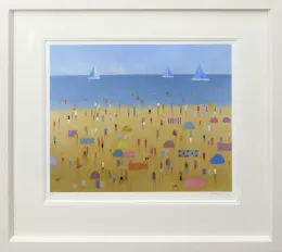 Birds Boat - White Framed