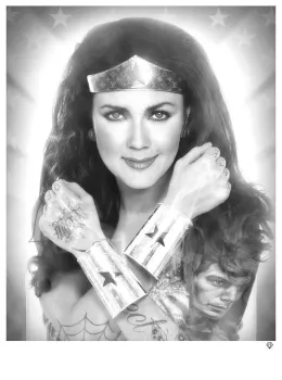 Wonder Woman (Black & White) - Mounted