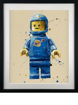 Blue Lego Spaceman - Black Framed