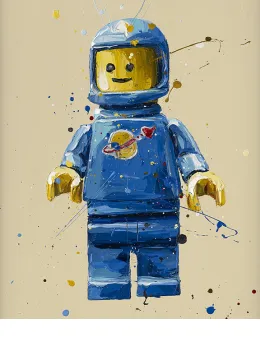 Blue Lego Spaceman - Mounted