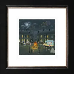 Bonfire Lights - Paper - Artist Proof Black Framed