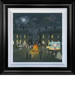 Bonfire Lights - Deluxe Canvas - Black Framed