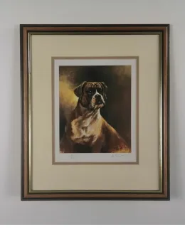 Boxer Dog - Brown Framed